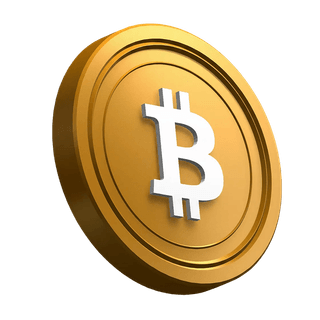 Pièce Bitcoin BTC penchée servant d'élément visuel dans la section héros