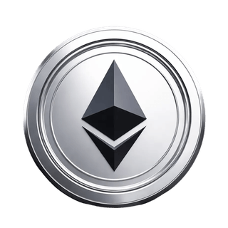 Visuel flottant représentant la pièce de cryptomonnaie Ethereum ETH